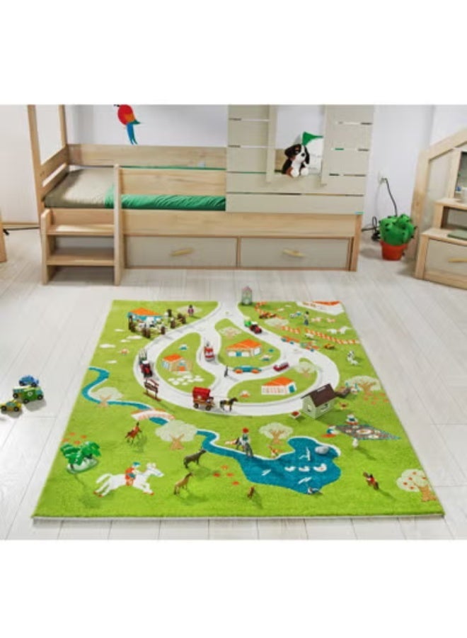 IVI 3D Play Carpet Farm Design - Medium | Green | Activity Playmat for Kids & Children | Bedroom, Living Room, Nursery Rug | Polypropylene | Foldable | 150 cm x 100 cm - Image 3